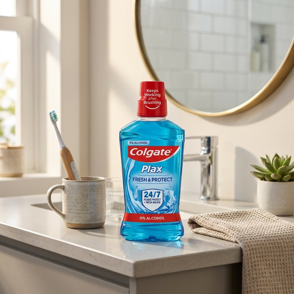 Colgate Plax Fresh & Protect Mouthwash, 0% Alcohol, 500 ml