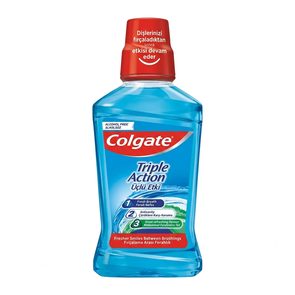 Colgate Triple Action Alcohol-Free Mouthwash, 500 ml