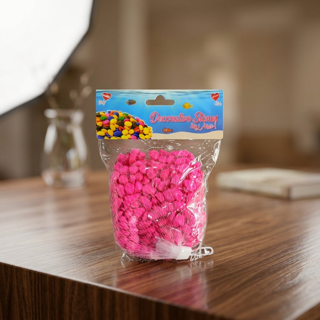 Habibi Decorative Stones Pink – 100 Gram Pack, Approx. 1 cm Each