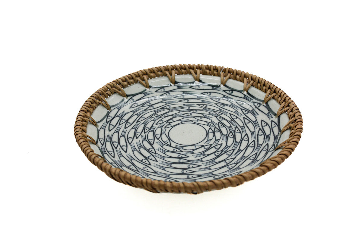 AKDC-Ceramic Rattan Dish 25Cm Large Rt004