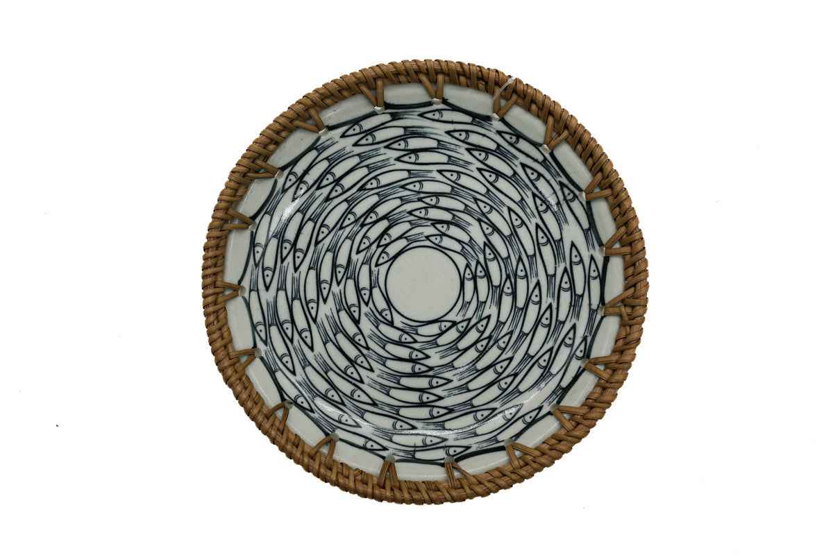 AKDC-Ceramic Rattan Dish 25Cm Large Rt004