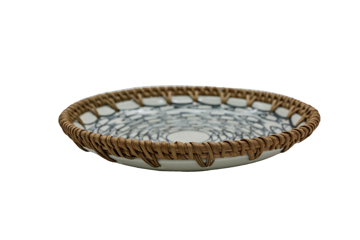 AKDC-Ceramic Rattan Dish 25Cm Large Rt004