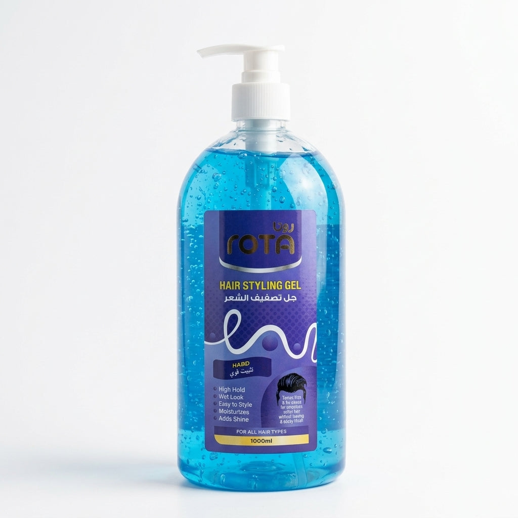 Rota Hard Hold Hair Styling Gel with Pump – 1000 ml