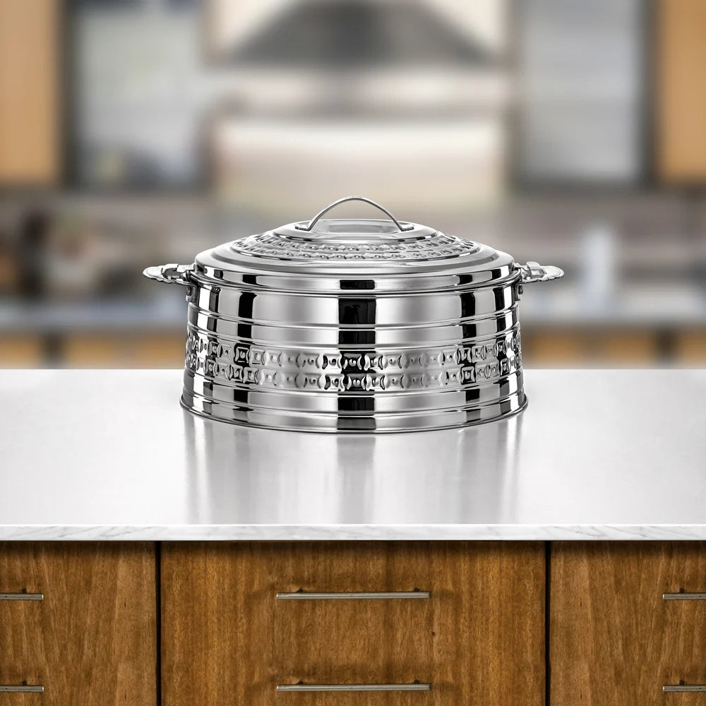 Almarjan Rodha Hot Pot Set 4 Pieces Silver, 3, 4, 6 & 9 Ltr