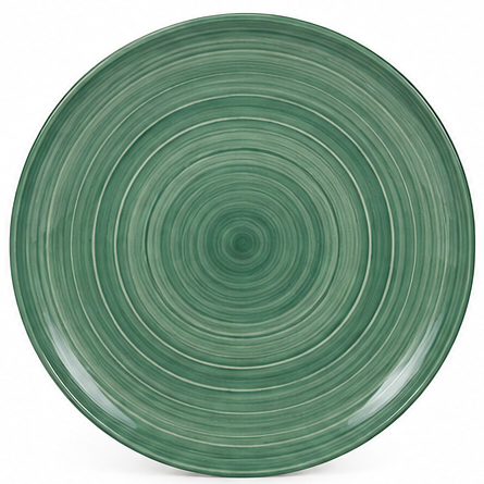 Shallow 12-Piece Porcelain Dinner Set – Green