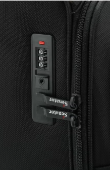 Senator KH101 17-Inch Premium Water-Resistant Pilot Bag with 4 Double Spinner Wheels & Safe Zippers – Black