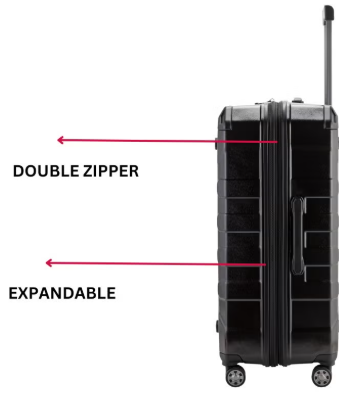 Vernage 29-Inch Lightweight Polypropylene Hard Case Luggage – Black