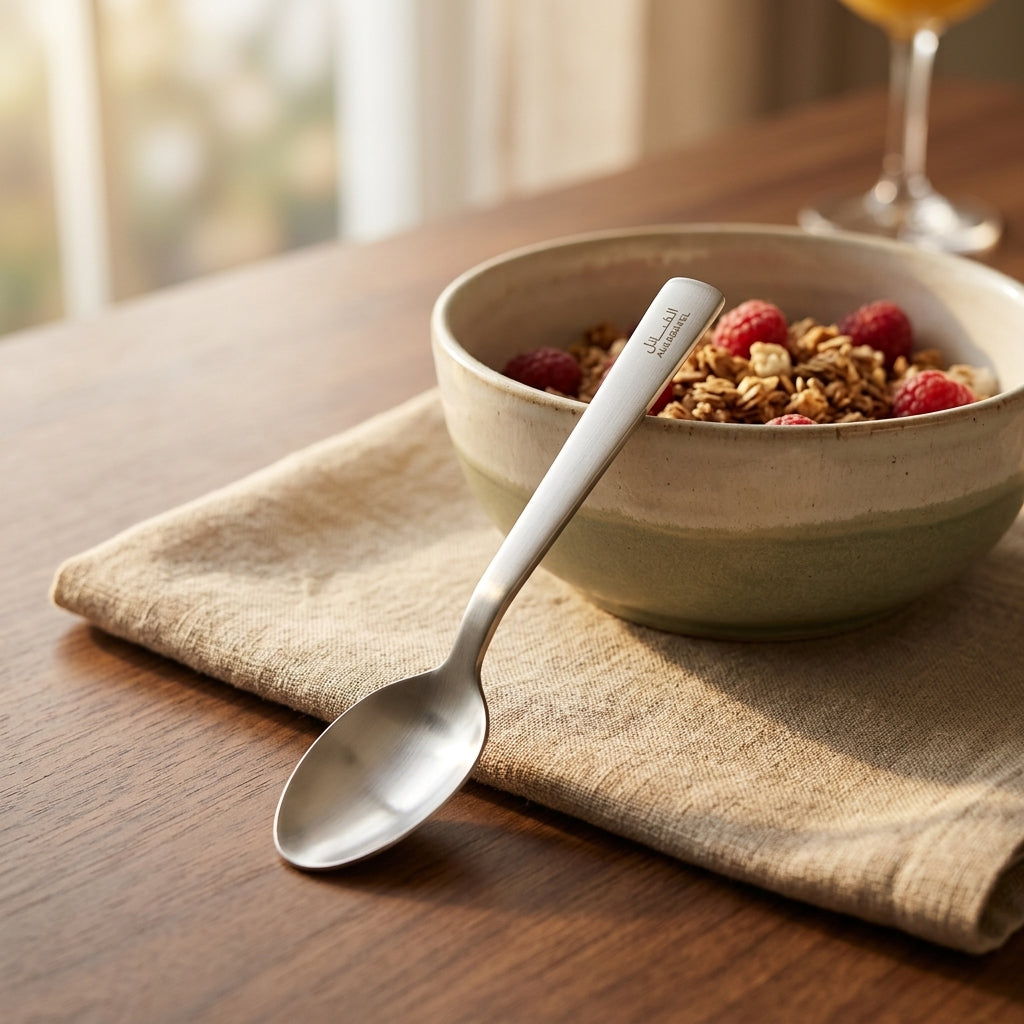 Stainless Steel Spoon Set of 6 - 13.5cm Matt Silver