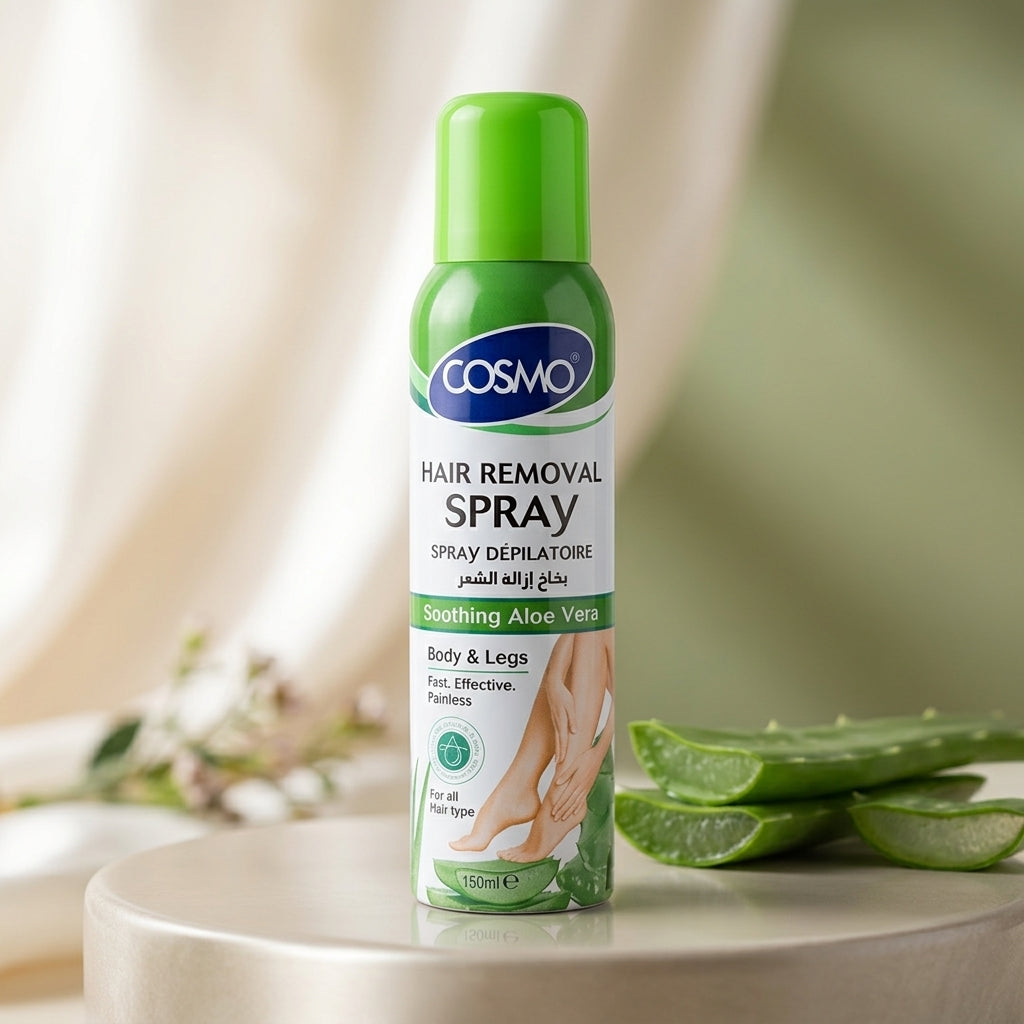 Cosmo Soothing Aloe Vera Hair Removal Spray for Body & Legs – 150 ml