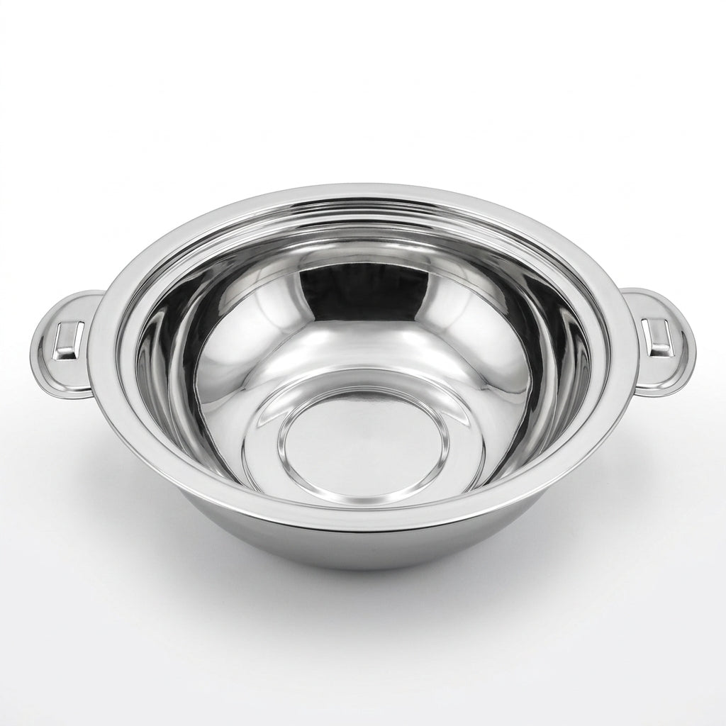 Pradeep Saniyah Stainless Steel Hotpot 30 cm – Silver with Gold Accent
