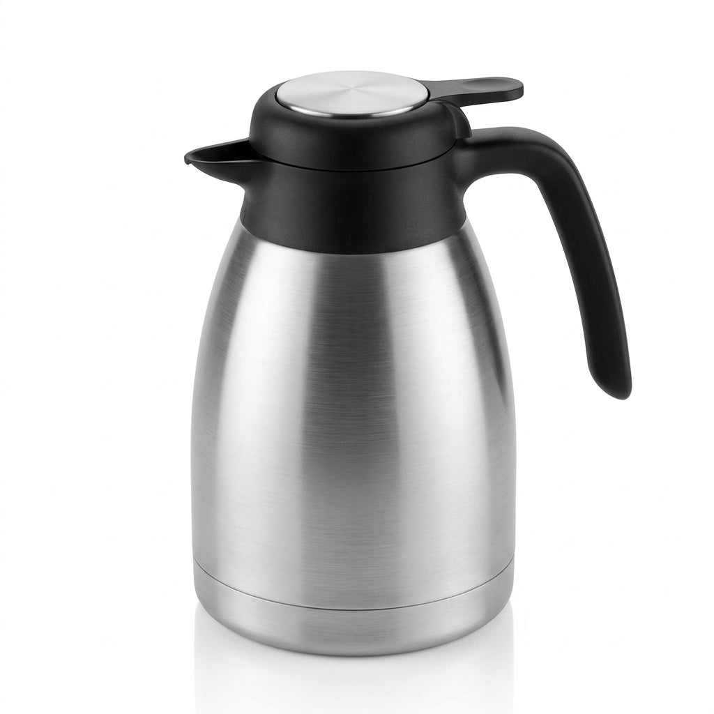 Homex Stainless Steel Vacuum Flask – 1.5 Litre, Silver and Black