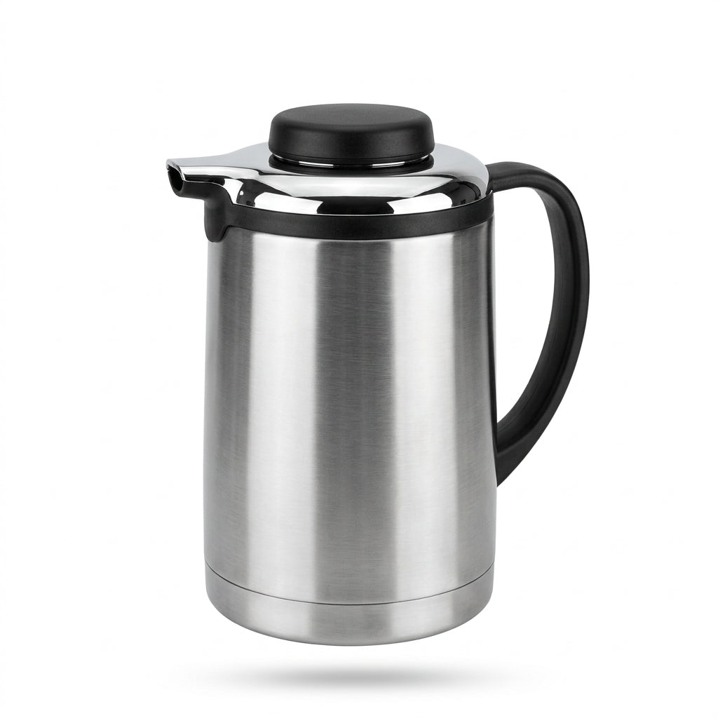 Royalford Stainless Steel Vacuum Flask, 1.3 Litres, Silver and Black