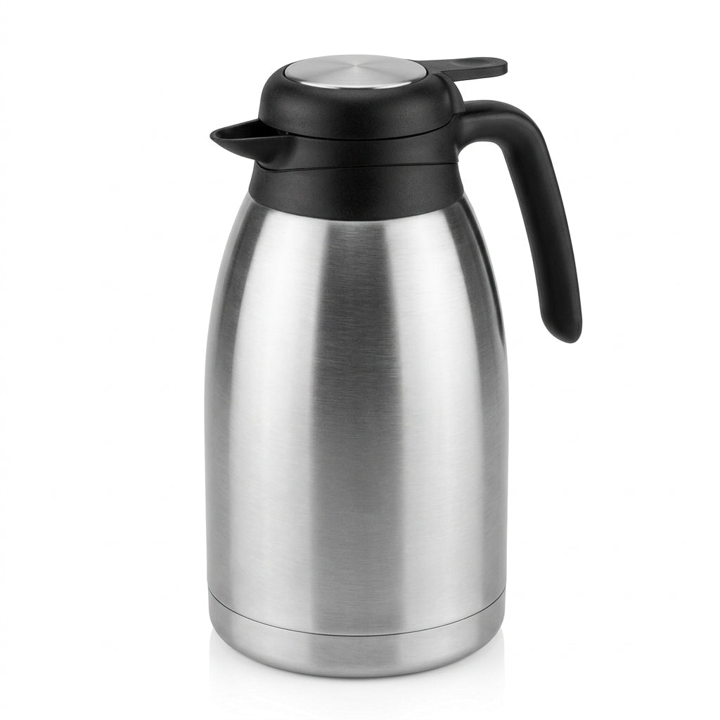 Homex Stainless Steel Vacuum Flask – 2 Litre, Silver and Black