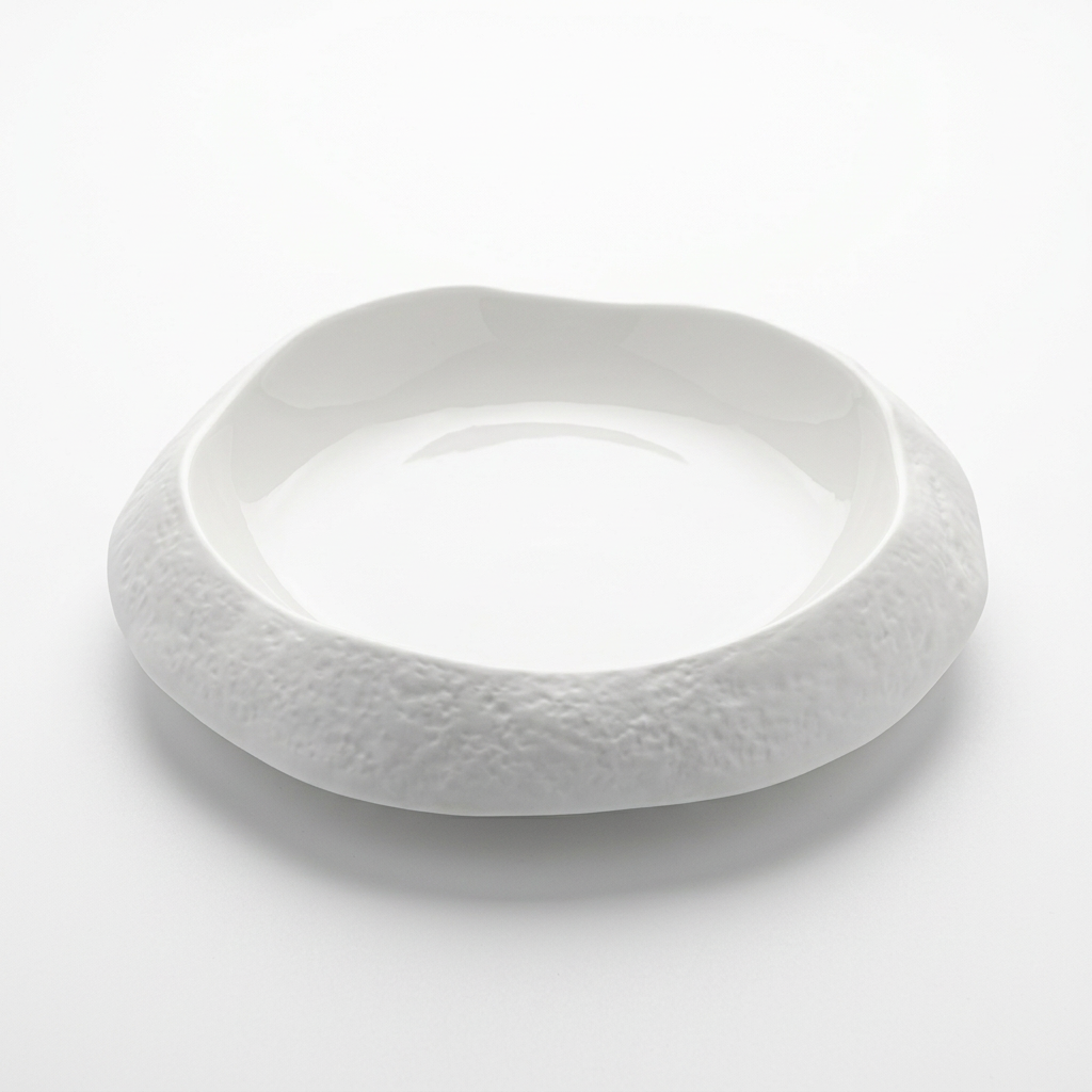 Textured Ceramic Serving Dish White - 23cm