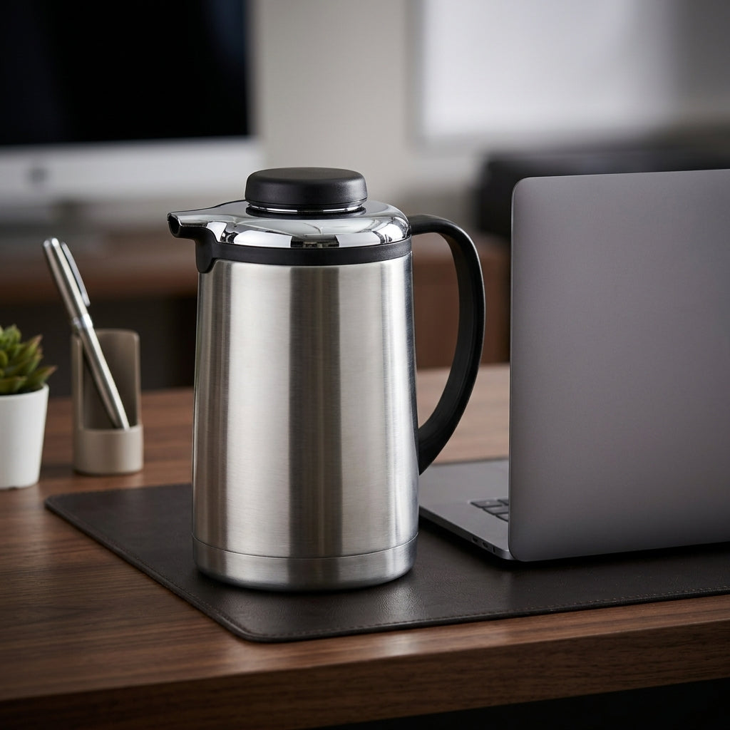 Royalford Stainless Steel Vacuum Flask, 1.3 Litres, Silver and Black