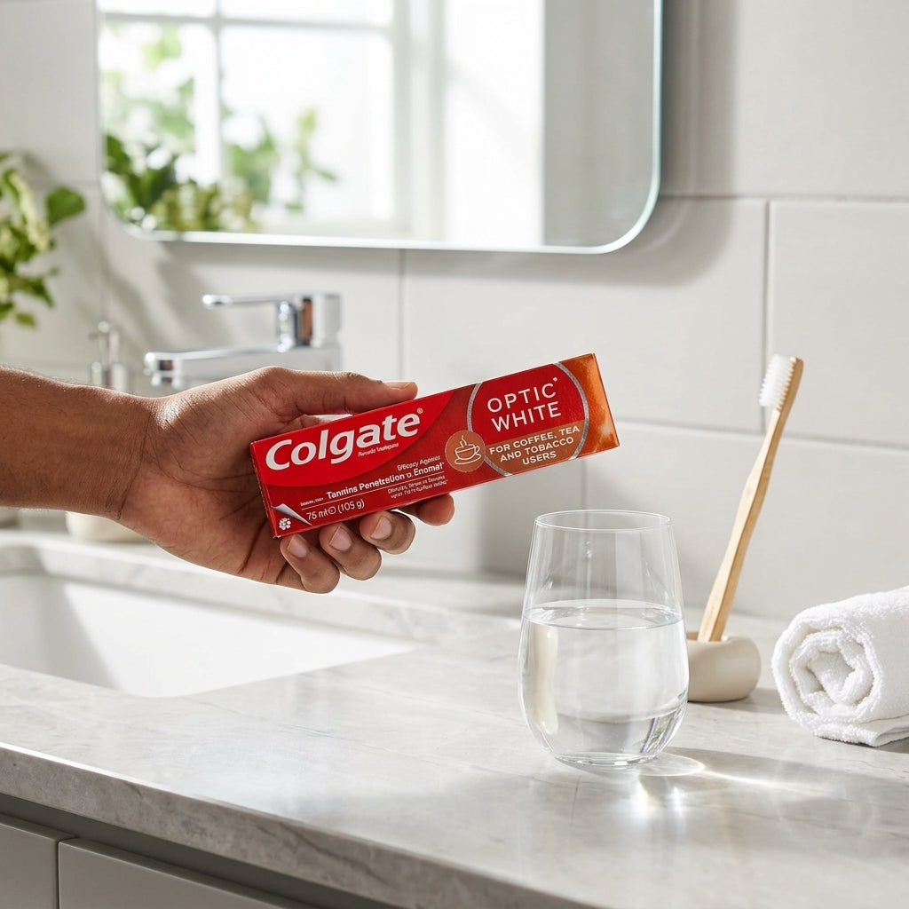 Colgate Optic White Toothpaste for Coffee, Tea and Tobacco Users – 75ml