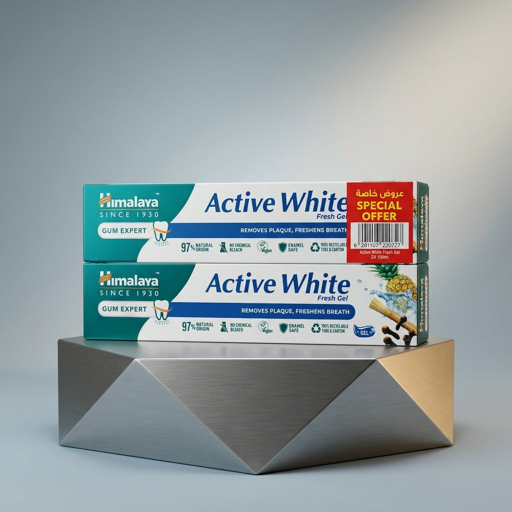 Himalaya Active White Gum Expert Fresh Gel Toothpaste, 100 ml × 2