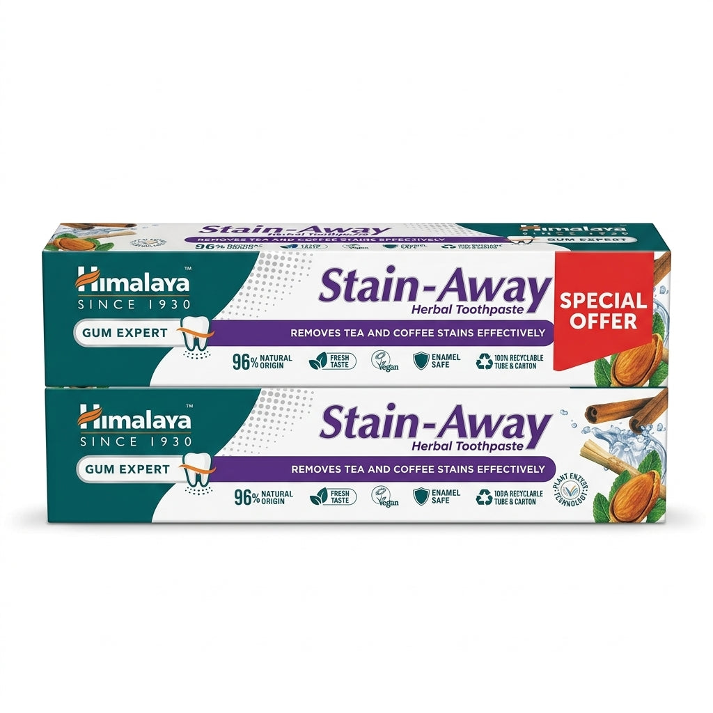 Himalaya Stain-Away Herbal Toothpaste, 100 ml × 2