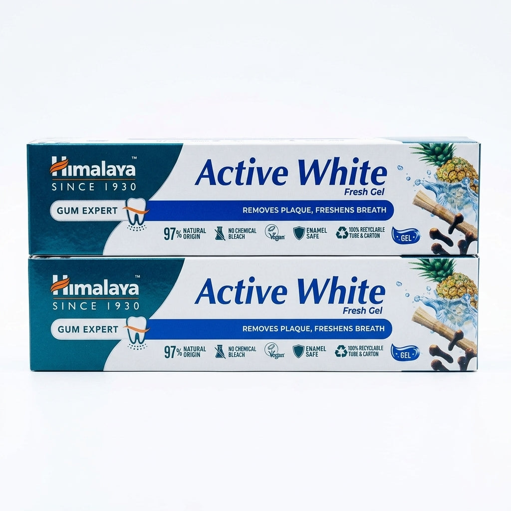 Himalaya Active White Gum Expert Fresh Gel Toothpaste, 100 ml × 2