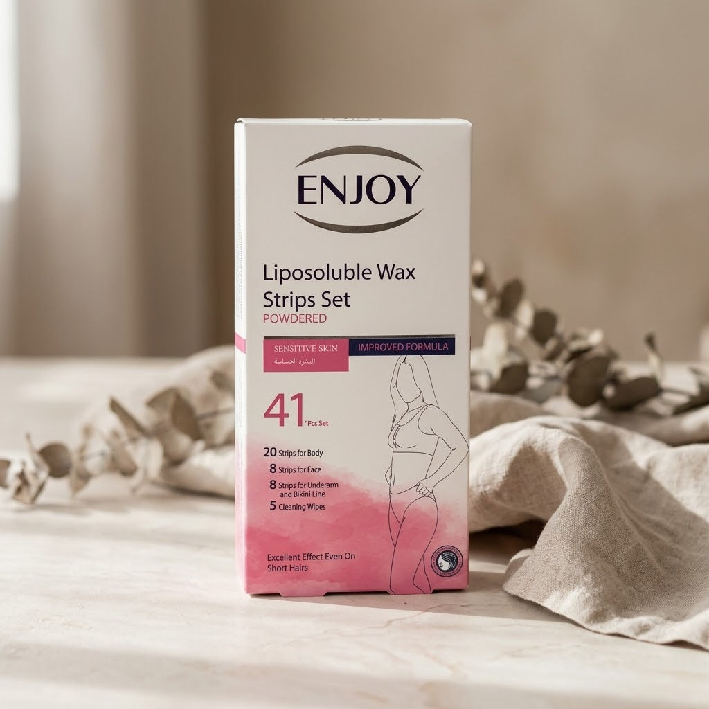 Enjoy Powdered Liposoluble Wax Strips Set for Sensitive Skin – 41 Pieces