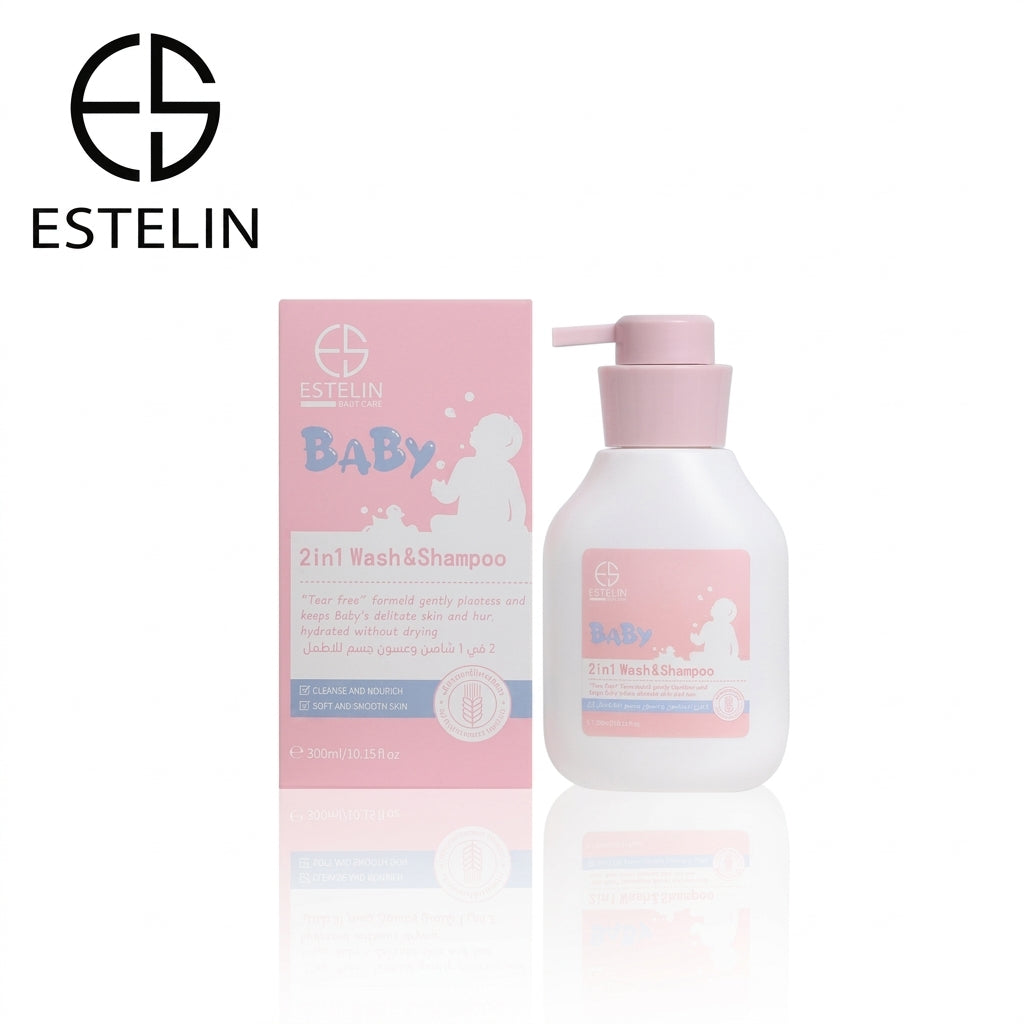 Estelin Baby Care 2-in-1 Wash & Shampoo – Tear-Free Formula 300ml
