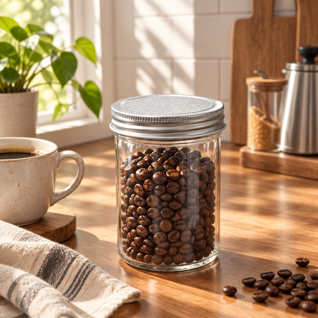 Beyti Clear Glass Jar with Silver Lid – 500ml