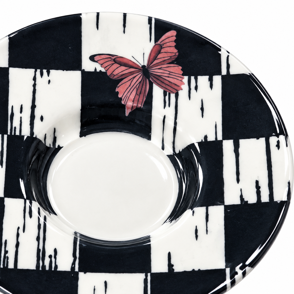 Ceramic Saucer Black and White - 13cm