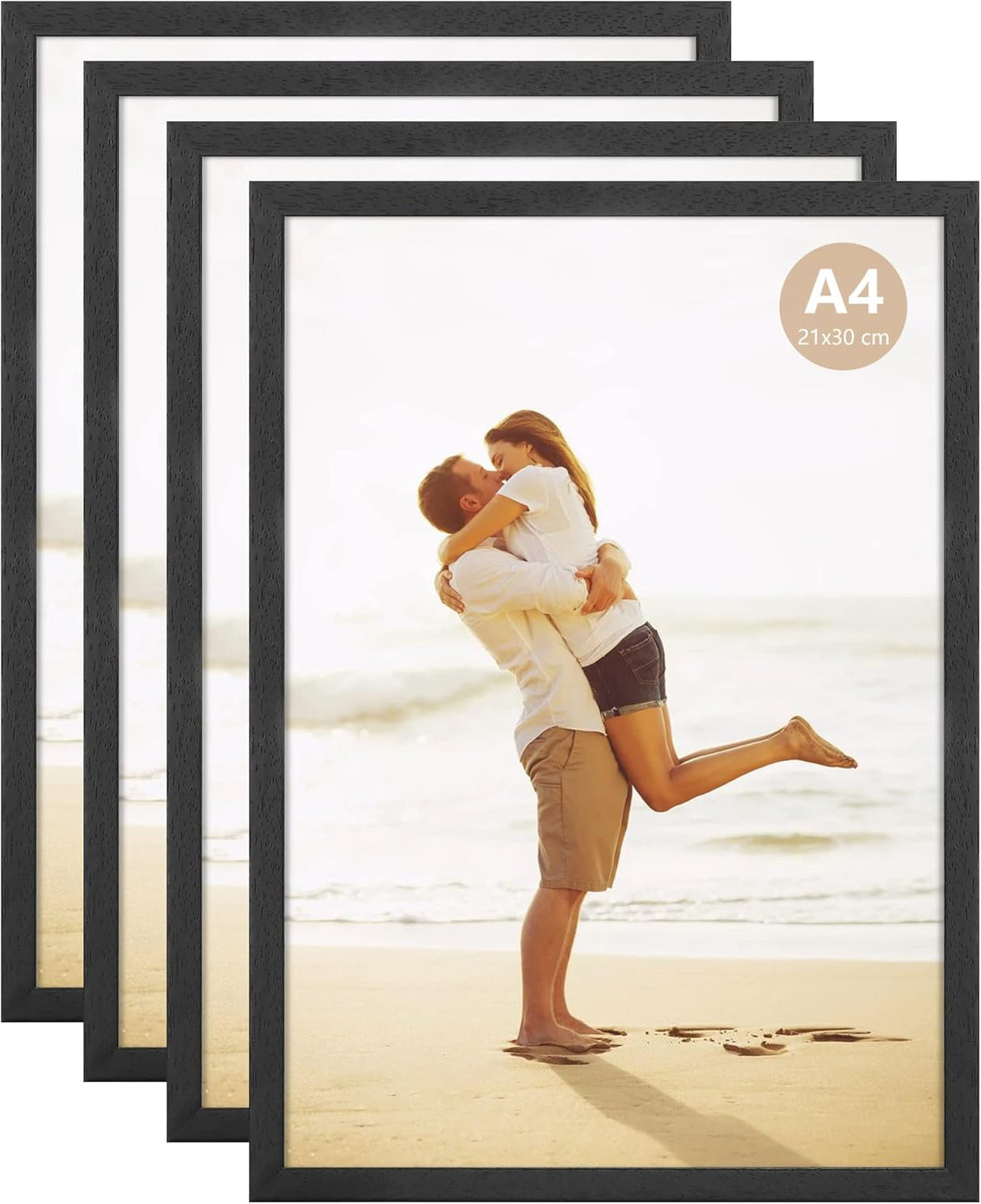 A4 Photo Picture Frame, 21 X 30 CM Wood Black Certificate Frames for Wall Tabletop Display Horizontally or Vertically, Set of 4 - Al Kabayel Discount CentreA4 Photo Picture Frame, 21 X 30 CM Wood Black Certificate Frames for Wall Tabletop Display Horizontally or Vertically, Set of 4Frames & Wall artAKDCAl Kabayel Discount Centre