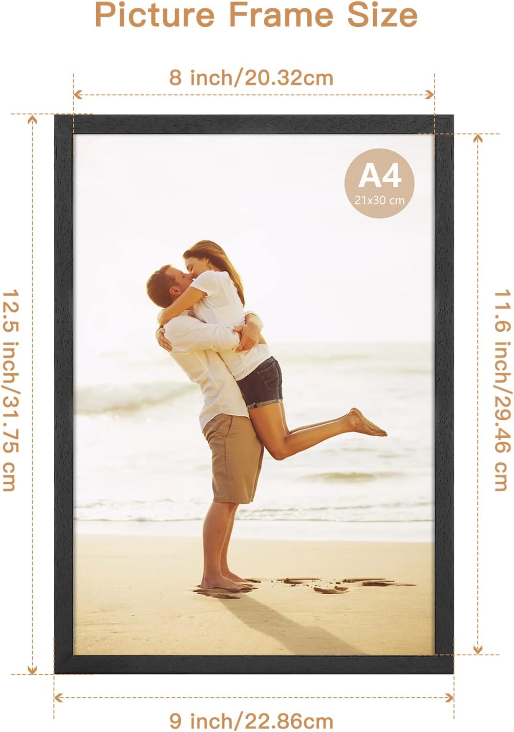 A4 Photo Picture Frame, 21 X 30 CM Wood Black Certificate Frames for Wall Tabletop Display Horizontally or Vertically, Set of 4 - Al Kabayel Discount CentreA4 Photo Picture Frame, 21 X 30 CM Wood Black Certificate Frames for Wall Tabletop Display Horizontally or Vertically, Set of 4Frames & Wall artAKDCAl Kabayel Discount Centre