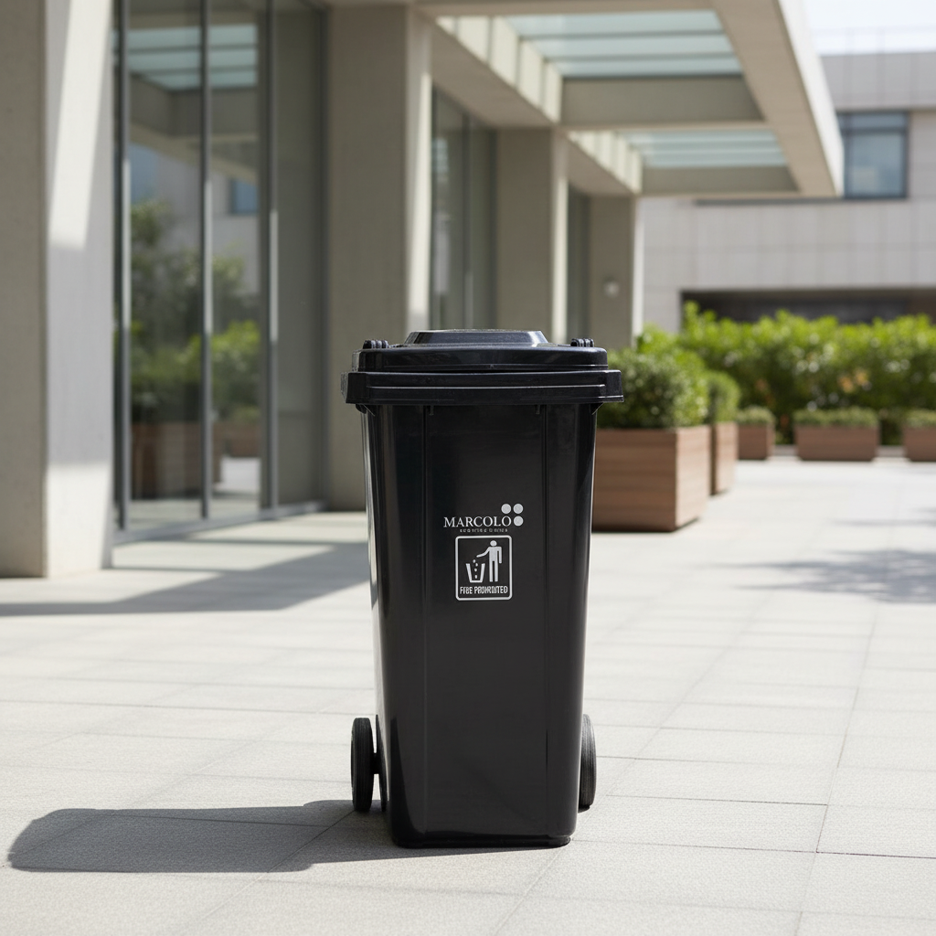 Marcolo Bali Plastic Pedal Dust Bin with Lid Black - 240 Litres