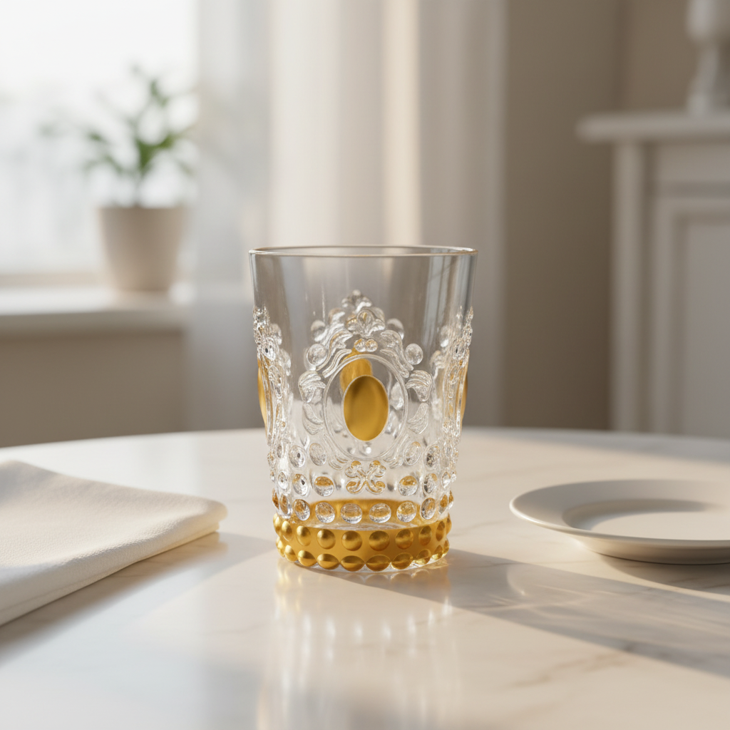 Gold Embossed Design Acrylic Tumbler - 400ml