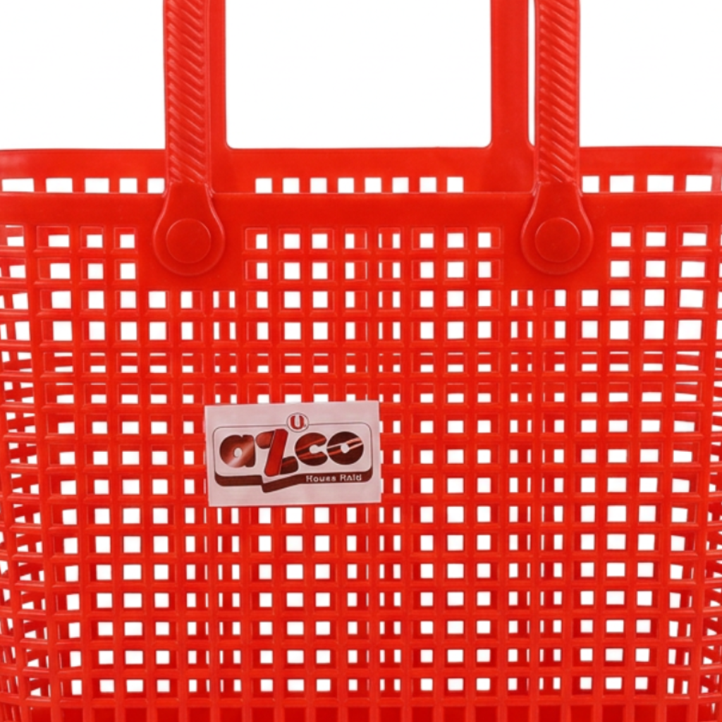 Azco Plastic Shopping Basket with Handles Red – 33×17cm