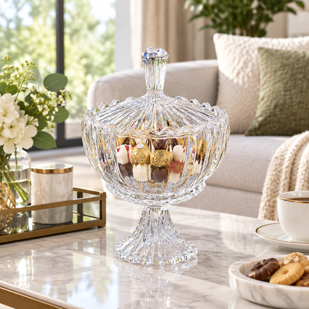 MEW Glass Footed Candy Bowl – 17x14cm