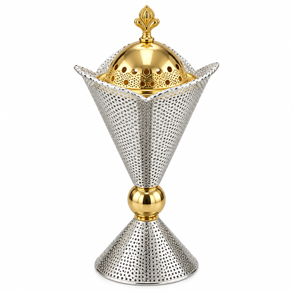 Metal Incense Burner with Decorative Lid – 22×14cm