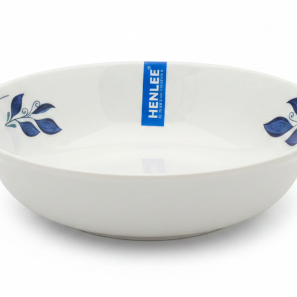 Henlee White & Blue Melamine Soup Bowl - 7.5 Inch