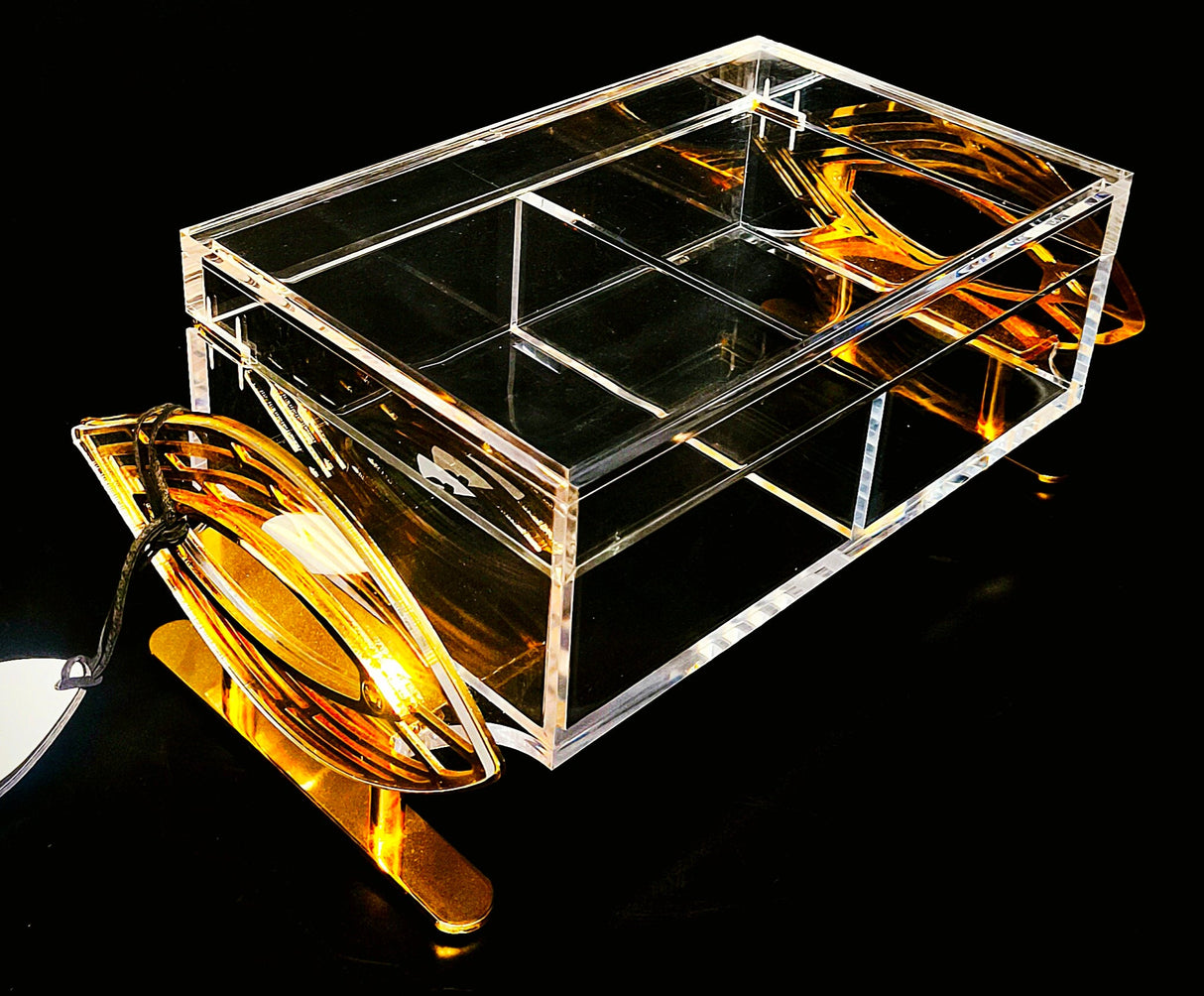 Acrylic 2 Section Candy Box With Golden Handle 26cm - Al Kabayel Discount CentreAcrylic 2 Section Candy Box With Golden Handle 26cmServing TraysAKDCAl Kabayel Discount Centre