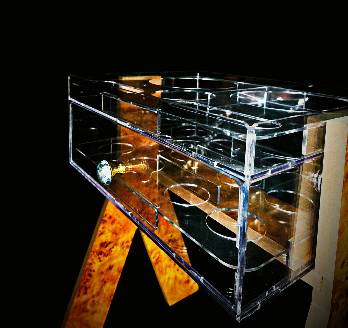 Acrylic Flask & Cup Holder With Wooden Stand 40x58cm - Al Kabayel Discount CentreAcrylic Flask & Cup Holder With Wooden Stand 40x58cmServing TraysAKDCAl Kabayel Discount Centre