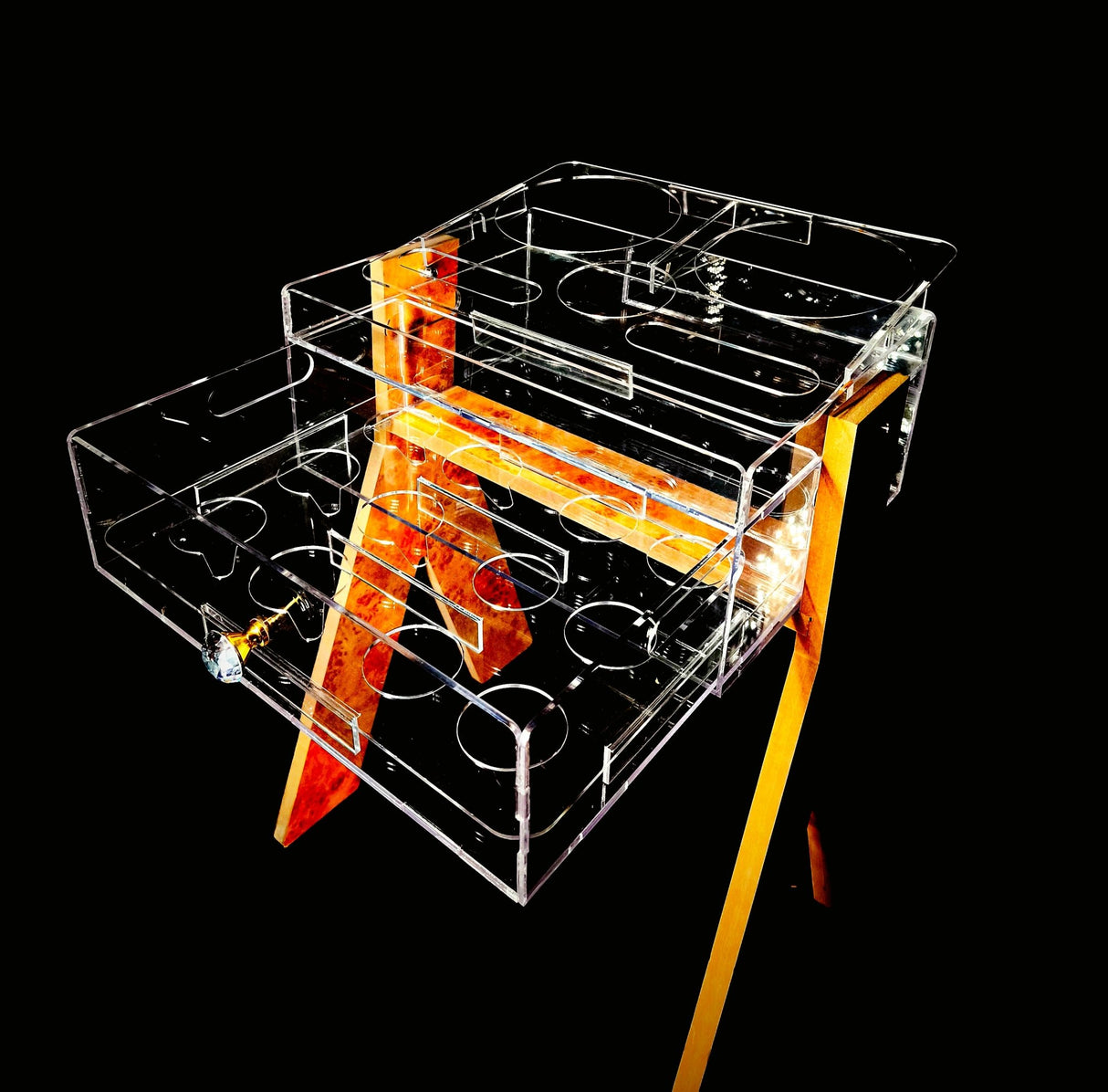 Acrylic Flask & Cup Holder With Wooden Stand 40x58cm - Al Kabayel Discount CentreAcrylic Flask & Cup Holder With Wooden Stand 40x58cmServing TraysAKDCAl Kabayel Discount Centre