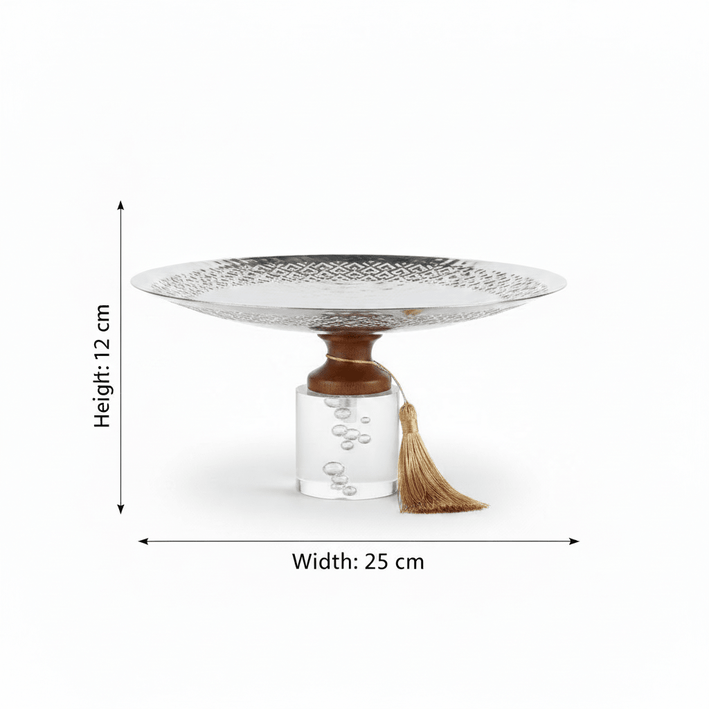 Acrylic Footed Silver & Brown Metal Candy Tray - 12 × 25 cm - Al Kabayel Discount CentreAcrylic Footed Silver & Brown Metal Candy Tray - 12 × 25 cmServing TraysAKDCAl Kabayel Discount Centre