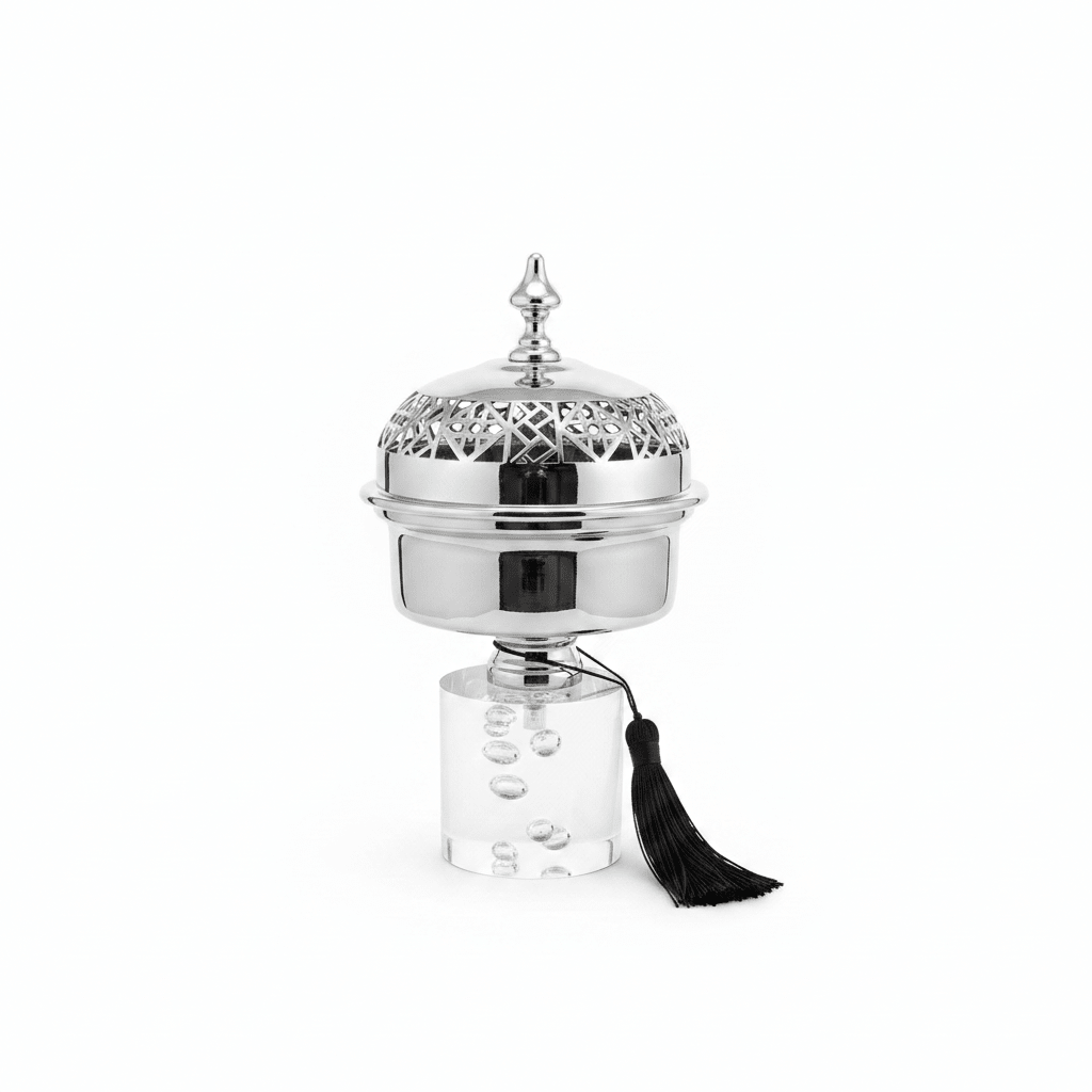 Acrylic Footed Silver Metal Candy Bowl with Lid - Large 20×12 cm - Al Kabayel Discount CentreAcrylic Footed Silver Metal Candy Bowl with Lid - Large 20×12 cmBowlsAKDCAl Kabayel Discount Centre