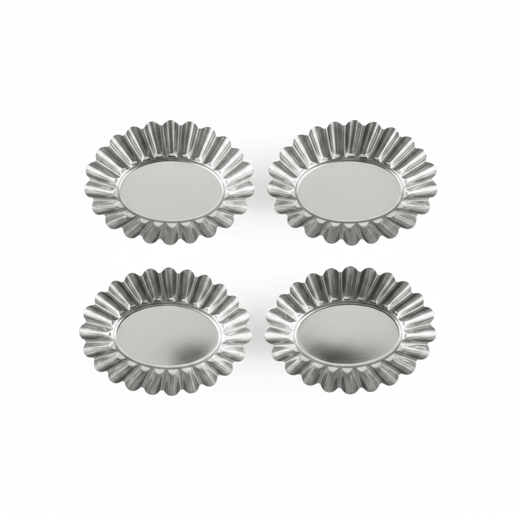 AFCO Mini Cake Mould Set – 4 Pcs – Stainless Steel – Oval Fluted Design - Al Kabayel Discount CentreAFCO Mini Cake Mould Set – 4 Pcs – Stainless Steel – Oval Fluted DesignCake Mold & Baking MoldsAFCOAl Kabayel Discount Centre