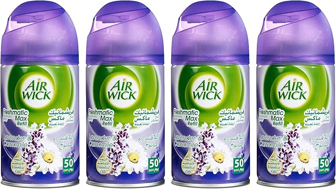 Air wick Air Freshener Freshmatic Pure Refill Lavender, 4 X 250 ml - Al Kabayel Discount CenterAir wick Air Freshener Freshmatic Pure Refill Lavender, 4 X 250 mlHome FragrancesAIR WICKAl Kabayel Discount Center