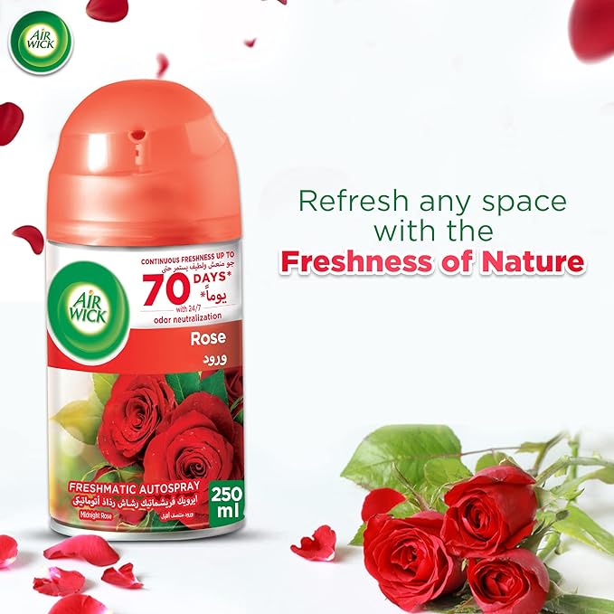 Air Wick Air Freshener Freshmatic Refill Rose, 250ml - Al Kabayel Discount CenterAir Wick Air Freshener Freshmatic Refill Rose, 250mlHome FragrancesAIR WICKAl Kabayel Discount Center