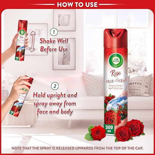 Air wick Freshener Aerosol Rose 300ml, Pack of 3 - Al Kabayel Discount CenterAir wick Freshener Aerosol Rose 300ml, Pack of 3Home FragrancesAIR WICKAl Kabayel Discount Center