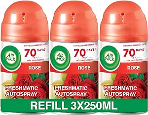 Air Wick Freshmatic Autospray Refill, Rose Fragrance, Eliminates Bad Odour like Cat Litter Smell, 250 ml (Pack of 3) - Al Kabayel Discount CentreAir Wick Freshmatic Autospray Refill, Rose Fragrance, Eliminates Bad Odour like Cat Litter Smell, 250 ml (Pack of 3)Home FragrancesAIR WICKAl Kabayel Discount Centre