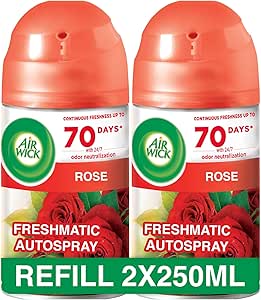 Air Wick Freshmatic Autospray Refill, Rose Fragrance, Eliminates Bad Odour Smell, 250 ml (Pack of 2) - Al Kabayel Discount CentreAir Wick Freshmatic Autospray Refill, Rose Fragrance, Eliminates Bad Odour Smell, 250 ml (Pack of 2)Home FragrancesAIR WICKAl Kabayel Discount Centre