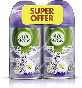 Air Wick Freshmatic Lavender and Chamomile Air Freshener Refill, 250 ml, Pack of 2 - Al Kabayel Discount CentreAir Wick Freshmatic Lavender and Chamomile Air Freshener Refill, 250 ml, Pack of 2Home FragrancesAIR WICKAl Kabayel Discount Centre