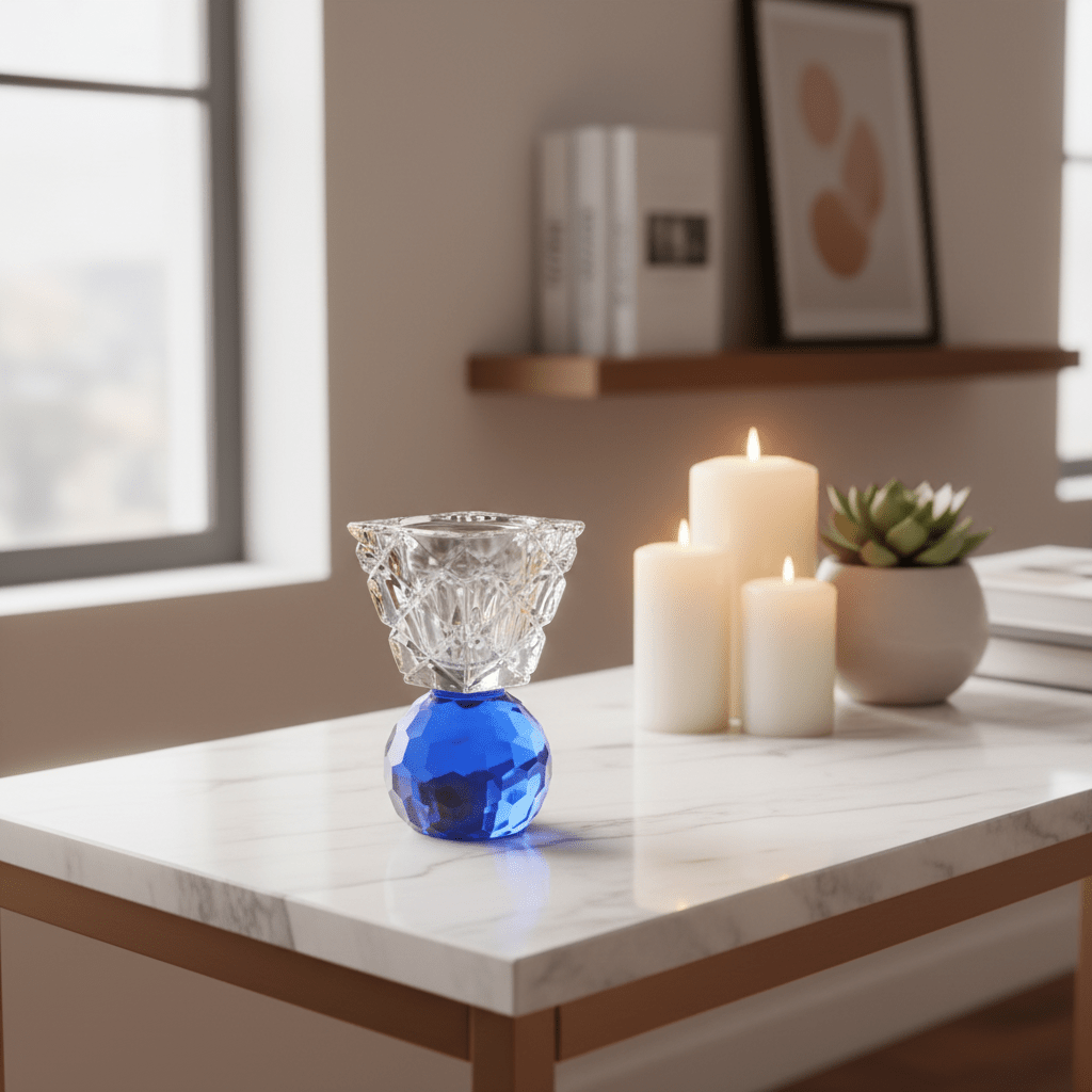 AKDC 12cm Blue Crystal Incense Burner for Aromatherapy, Meditation, Relaxation, and Elegant Home Fragrance Décor - Al Kabayel Discount CentreAKDC 12cm Blue Crystal Incense Burner for Aromatherapy, Meditation, Relaxation, and Elegant Home Fragrance DécorIncense BurnerAKDCAl Kabayel Discount Centre