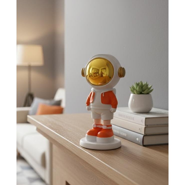 AKDC 16cm Ceramic Small Astronaut Standing Décor in White with Orange | Artistic Decorative Mini Astronaut Sculpture - Al Kabayel Discount CentreAKDC 16cm Ceramic Small Astronaut Standing Décor in White with Orange | Artistic Decorative Mini Astronaut SculptureHome Décor AccentsAKDCAl Kabayel Discount Centre