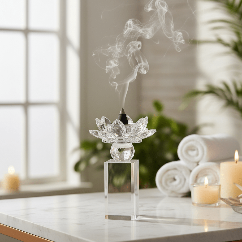 AKDC 17.5cm Small Decorative Glass Incense Holder for Meditation, Relaxation, and Home Fragrance Use - Al Kabayel Discount CentreAKDC 17.5cm Small Decorative Glass Incense Holder for Meditation, Relaxation, and Home Fragrance UseIncense BurnerAKDCAl Kabayel Discount Centre